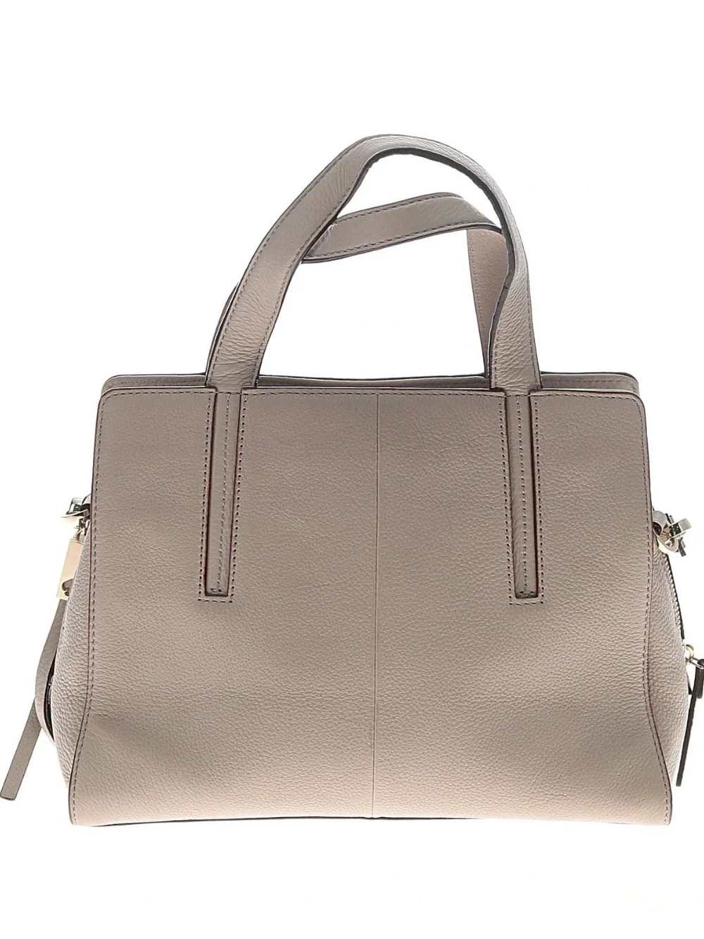kate spade gray taupe leather satchel with tassel crossbody strap & tassel